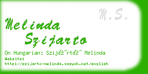 melinda szijarto business card